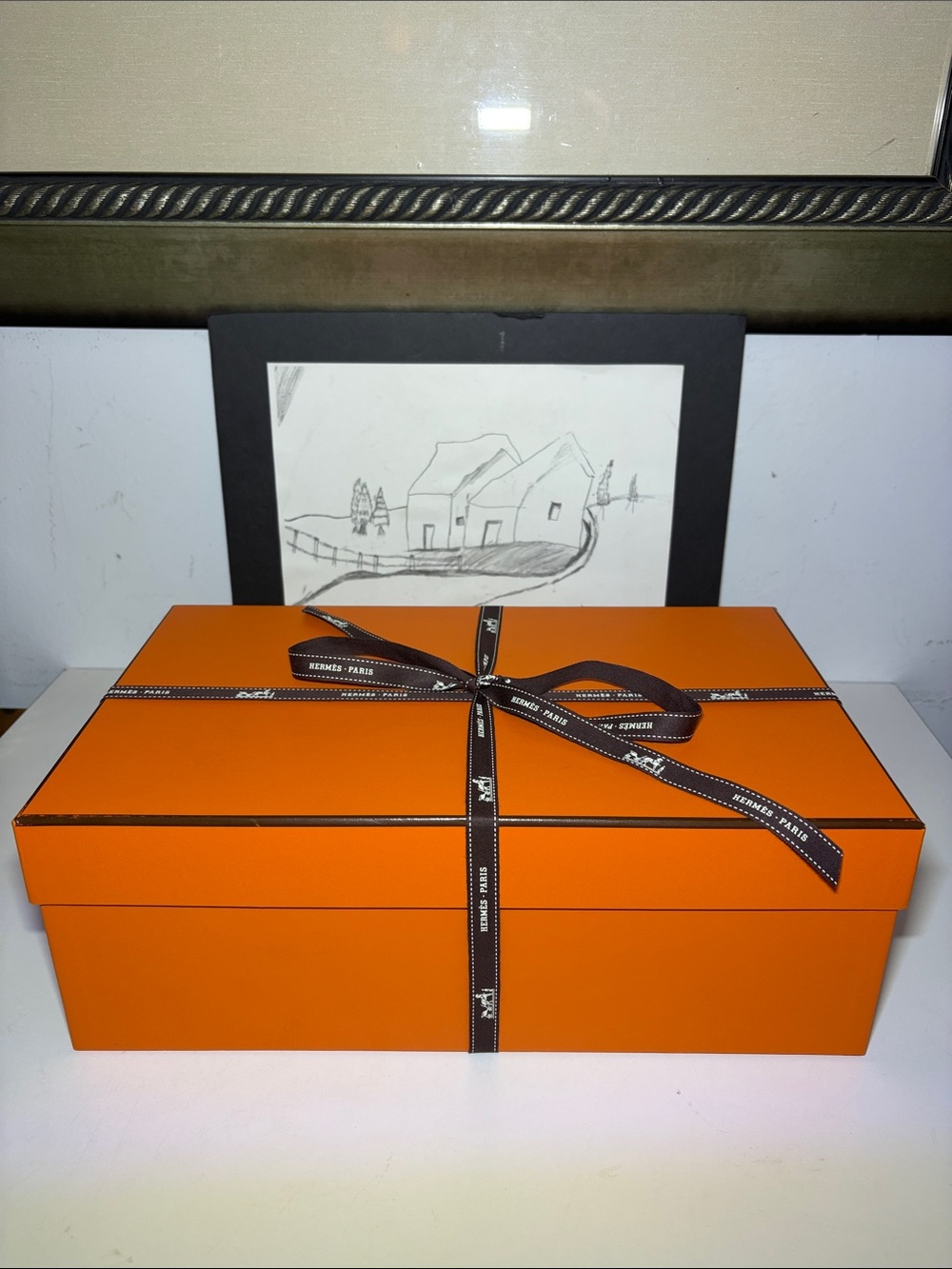 Hermes Empty Large Shoe Box With Ribbon - Picture 2 of 10